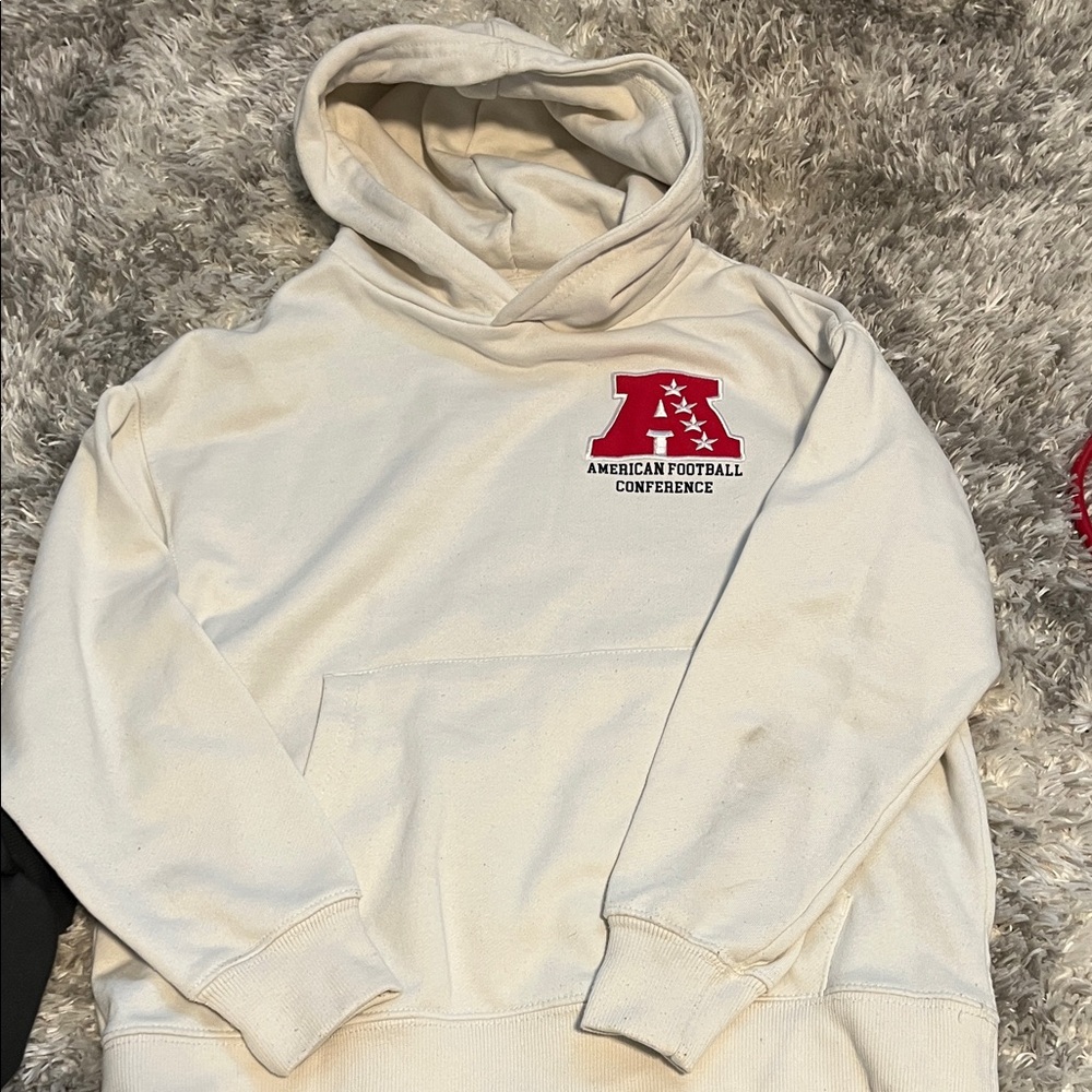 Zara Cream Hoodie with Red American Football Conference Logo